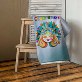 Premium absorbent bath towel with fairy pattern.